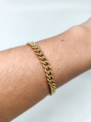 Pulsera Oro 18kt Cadena maciza estilo Cubana
