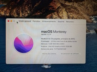 MacBook Air 13 i5 8GB 256GB SSD Plata