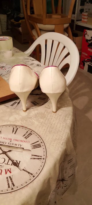 Zapatos de tacón MIL Shoes blancos y morado
