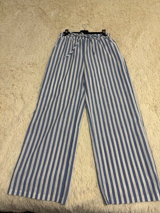Pantalón palazzo rayas azul y blanco