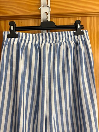 Pantalón palazzo rayas azul y blanco