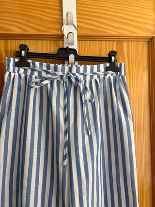 Pantalón palazzo rayas azul y blanco
