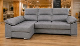 Sofá modular gris tela