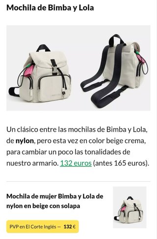 Bolso Bimba y Lola Beige