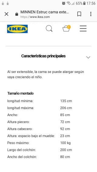 Cama ikea forja negra extensible