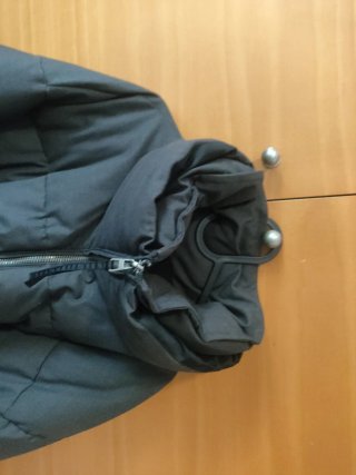 Chaqueta Zara Negra Cuello Oversize Cremallera