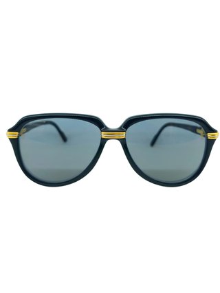 Cartier Vintage Vitesse NOS Black Gold Sunglasses