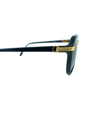 Cartier Vintage Vitesse NOS Black Gold Sunglasses