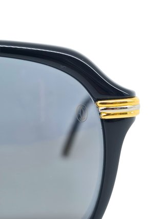 Cartier Vintage Vitesse NOS Black Gold Sunglasses