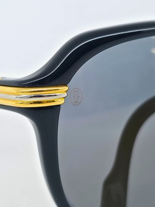 Cartier Vintage Vitesse NOS Black Gold Sunglasses
