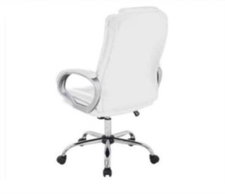 Sillón de oficina blanco y plateado