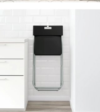 12 Sillas plegables negras IKEA