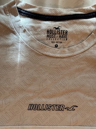 Camiseta Hollister Beige/Blanca