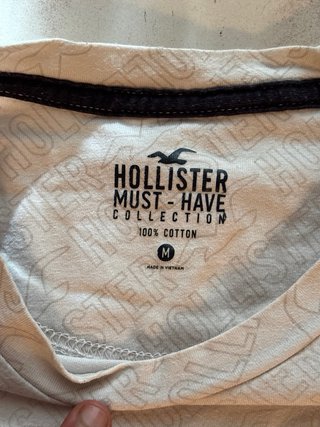 Camiseta Hollister Beige/Blanca
