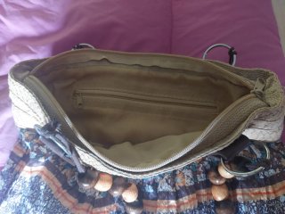 Bolso doble tela con forro y bolsillo