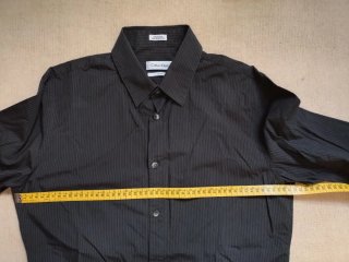 Camisa Calvin Klein Negra Rayas Hombre Slim Fit