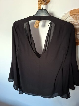 Blusa Zara Flamenca Negra Talla XS