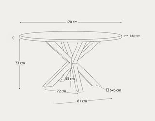 Mesa redonda Kave Home madera y metal