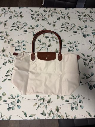 Bolso Longchamp Crema Piel Marrón