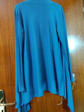 Cardigan plissé azzurro taglia unica