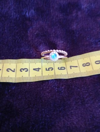 Anillo oro rosa, diamantes y cuarzo azul