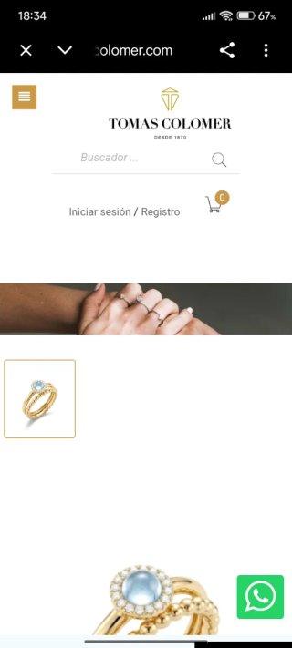 Anillo oro rosa, diamantes y cuarzo azul