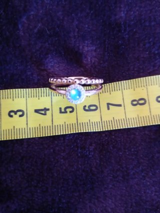 Anillo oro rosa, diamantes y cuarzo azul