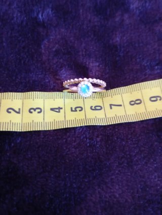 Anillo oro rosa, diamantes y cuarzo azul