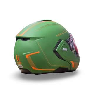 Casco Modular Unik Flip-Back Spectrum Green orange