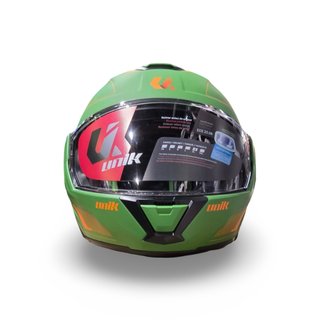 Casco Modular Unik Flip-Back Spectrum Green orange