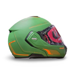 Casco Modular Unik Flip-Back Spectrum Green orange