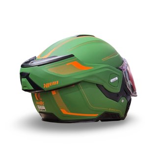 Casco Modular Unik Flip-Back Spectrum Green orange
