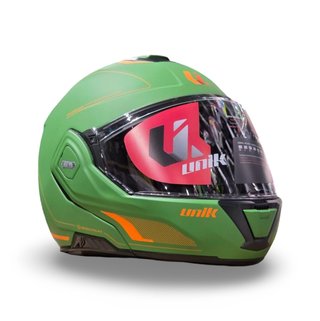 Casco Modular Unik Flip-Back Spectrum Green orange