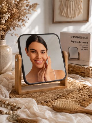 Espejo de Mesa HOME DECÓ Bambú Ajustable