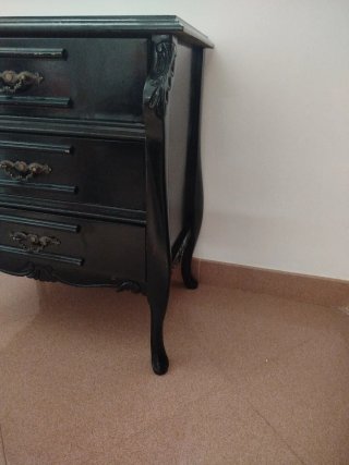 Mueble tocador vintage negro madera