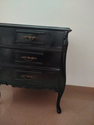 Mueble tocador vintage negro madera