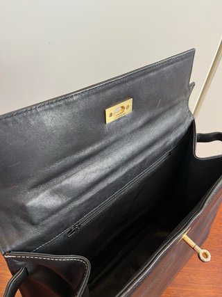 Bolso Piel Negro Tipo Hermés