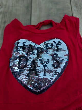 Vestito bambina 9-10 anni cuore paillettes