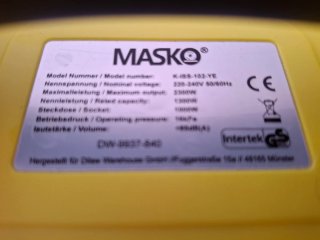 Aspirador Industrial MASKO K-ISS-102-YE