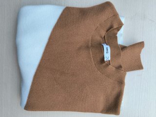 Jersey marrón y blanco talla M