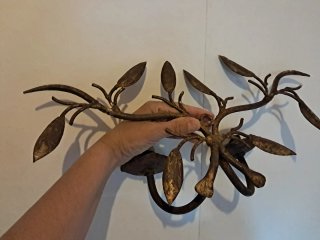 Candelabro de pared hierro forjado artesano