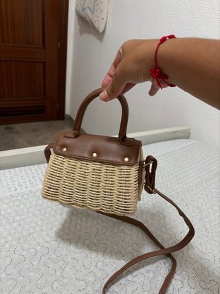 Bolso pequeño tejido y piel