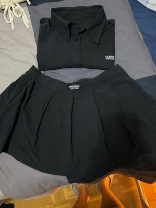 Conjunto Camisa y Falda Pantalón Negro