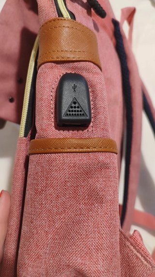 Mochila rosa para ordenador portátil y viaje