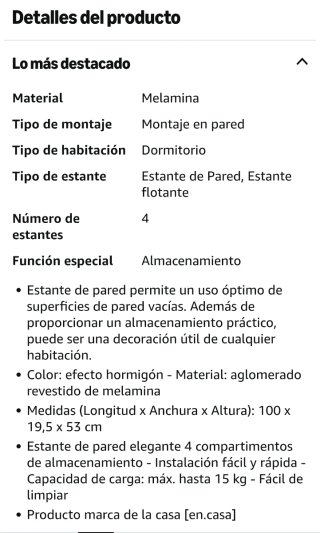 Estantería efecto hormigón sin montar