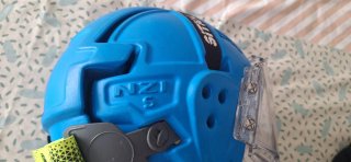 Casco hockey hoquei azul talla S con visor