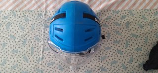 Casco hockey hoquei azul talla S con visor
