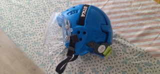 Casco hockey hoquei azul talla S con visor