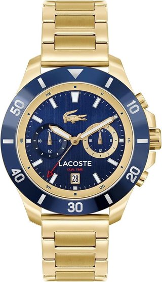 Reloj Lacoste nuevo, dorado y azul