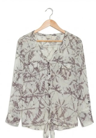 Blusa CHICO'S Tie-Dye Gris y Blanca